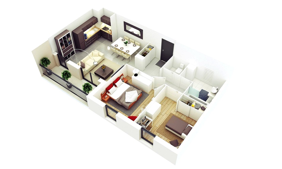 Desain rumah minimalis 1 lantai 2 kamar